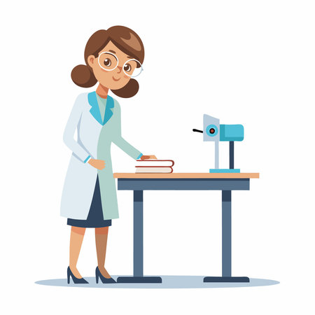 Portrait of a Professional Female Ophthalmologist in Medical Uniformのイラスト素材