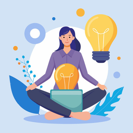 Inspired Young Girl Embraces Innovation with Laptop Guidance from a Seasoned Womanのイラスト素材