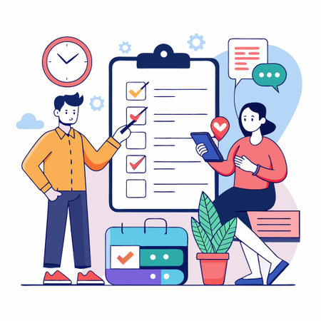 Business Appointment Negotiation Between a Man and Womanのイラスト素材