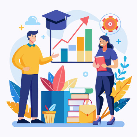 Concept of Upskilling Employees to Keep Pace with Growing Challengesのイラスト素材