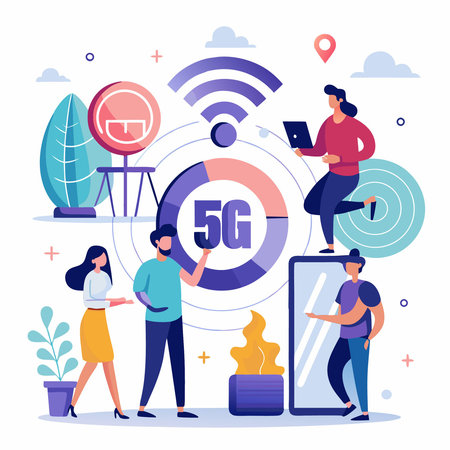 Smartphone Users with 5G Connectivity: Man and Woman Connected to Advanced Technology