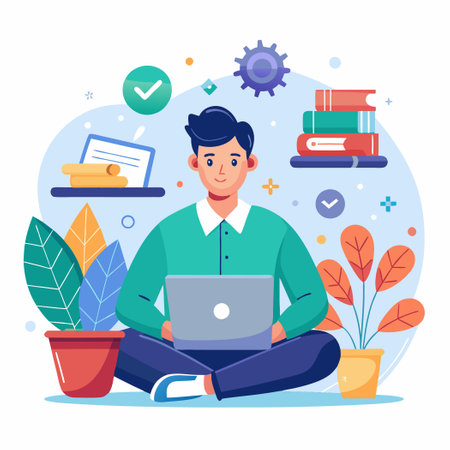 Educational Webinar: Virtual Classroom with Digital Learnerのイラスト素材