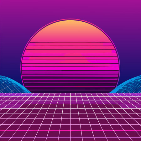 Abstract Gradient Mesh Background with Vibrant and Ethereal Purple Huesのイラスト素材