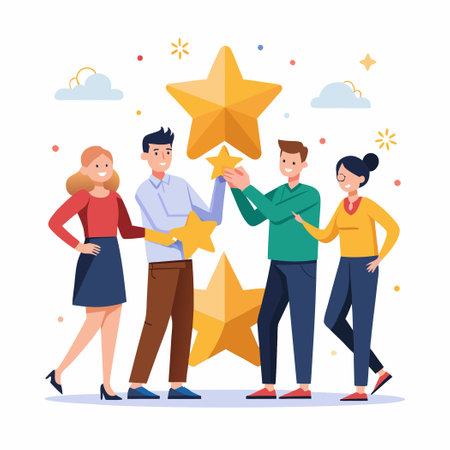 Celebrating Employee Accomplishments with Recognition Trophies and Awardsのイラスト素材