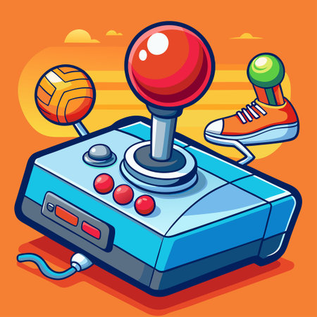 Joystick-Based Gaming: A Cutting-Edge Sporting Innovation in Technologyのイラスト素材