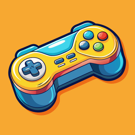 Cartoon Vector Illustration of a Game Console Controllerのイラスト素材