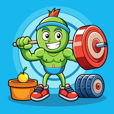 Illustrative Representation of Diet and Gym Objectives with Iconsのイラスト素材