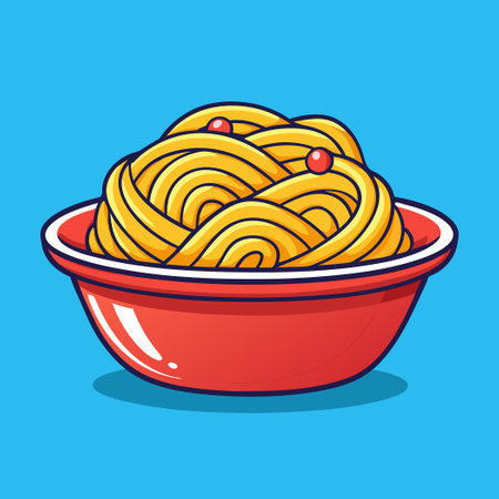 Humorous Spaghetti Noodle Cartoon Vector Graphic Illustrationのイラスト素材