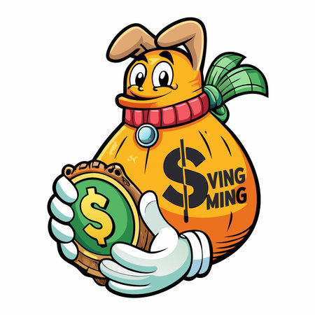 Hand Holding Money Bag Icon for Saving Money and Business Transactionsのイラスト素材