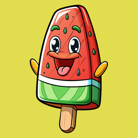 Refreshing Watermelon Ice Cream Treat Brings Summer Delightsのイラスト素材