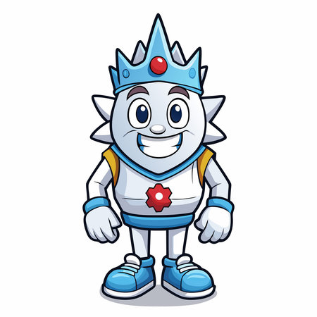 Cartoon Characters of Corona Virus Mascot Person Icon Designのイラスト素材