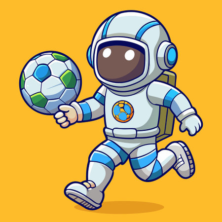 Astronaut's Earthly Soccer Game: A Cosmic Kick Offのイラスト素材