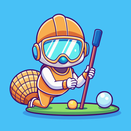 Captivating Underwater Scene of a Diver Golfing with a Pearl Shell Ball Cart in an Azure Seascapeのイラスト素材