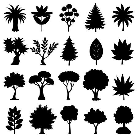 Comprehensive Collection of Diverse Plant Sets and Assortmentsのイラスト素材