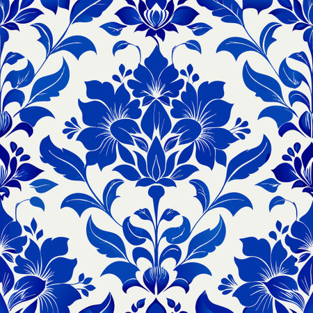 Seamless Damask Pattern in Calm Pastel Colors for Serene Background Designsのイラスト素材