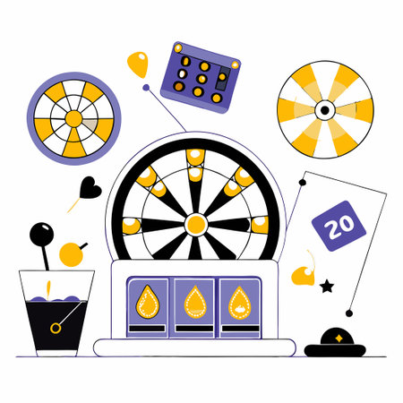 Immersive Casino Experience with Slot Machine, Bingo, and Wheel of Fortune Gamesのイラスト素材