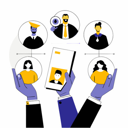 HR Manager Selects the Best Candidates from a Diverse Pool of Applicationsのイラスト素材