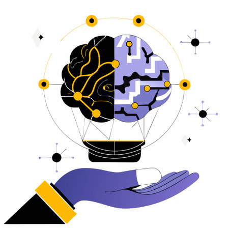Hand Manipulating a Holographic Neural Network in Virtual Realityのイラスト素材