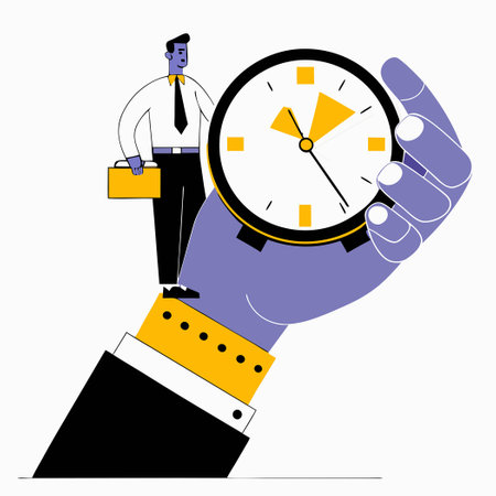 A Massive Hand Clutching a Watch, Intriguing the Manのイラスト素材