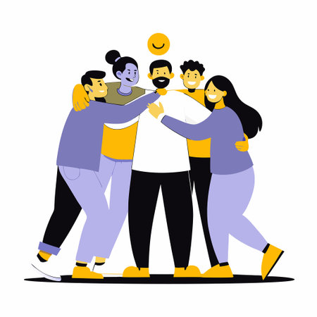 Cartoon Vector Illustration of Characters Laughing Together in Isolationのイラスト素材