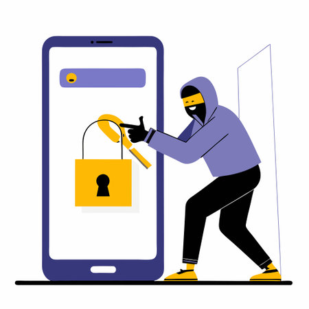 Hacker Virtually Unlocks a Smartphone with Sophisticated Techniquesのイラスト素材