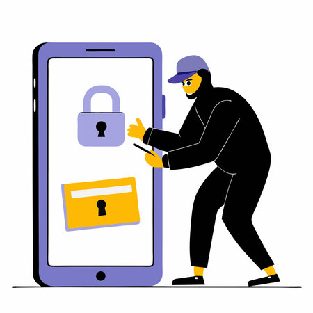 Hacker's Effortless Access to a Phone's Virtual Security Barrierのイラスト素材