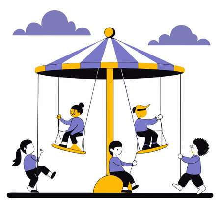 Cartoon Vector Illustration of Isolated School Playground Facilitiesのイラスト素材
