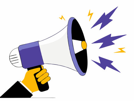 Hand Holding Megaphone Shouting at the Top of Its Lungsのイラスト素材