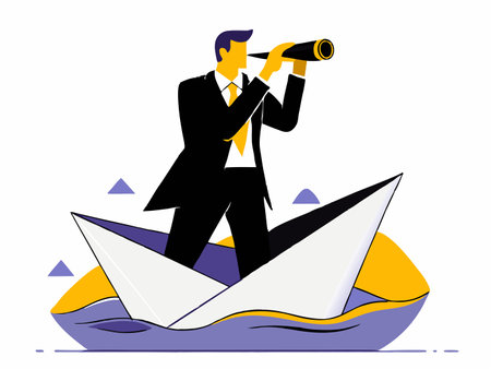 Confident Business Leader in Formal Attire with Determined Expressionのイラスト素材