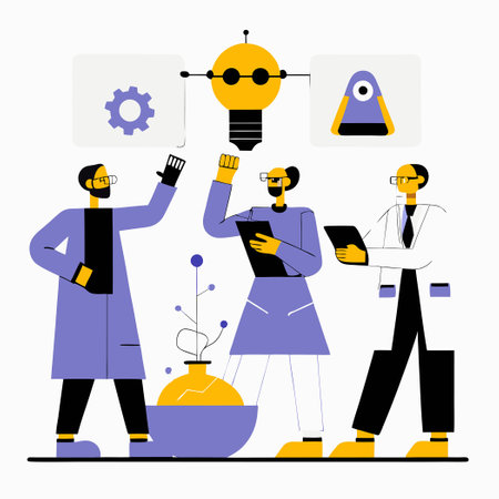 Scientists Collaborate to Advance Artificial Intelligence Developmentのイラスト素材