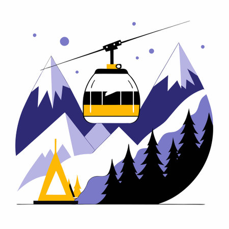 Serene Mountain Landscape Painted in Delicate Pastel Huesのイラスト素材