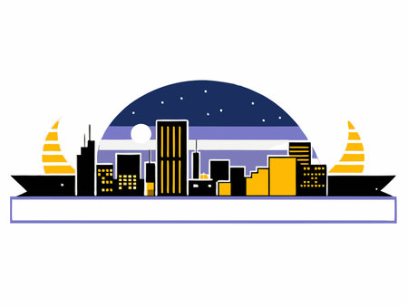 Cyberpunk Vector Illustration of a Spectacular Cityscape with Intricate Details and Glowing Neon Lightsのイラスト素材