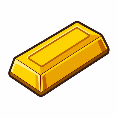 Cartoon-Style Gold Bar Vector Icon for Finance and Investmentsのイラスト素材