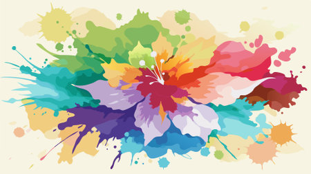 Vibrant Abstract Watercolor Ink Background Vector Designのイラスト素材