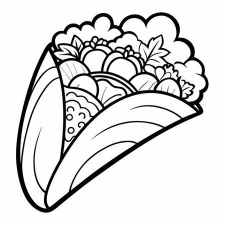 Vibrant Coloring Page Depicting a Rainbow of Colorful Vegetablesのイラスト素材