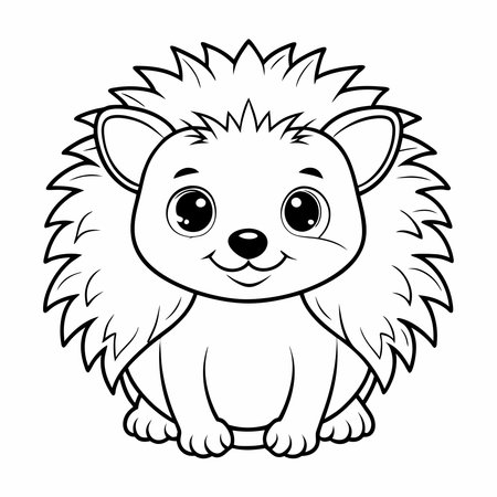 Printable Hedgehog Coloring Page for Kids: Unleash Their Creativityのイラスト素材