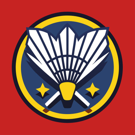 Stylish and Modern Badminton Logo Design with Vector Illustrationのイラスト素材