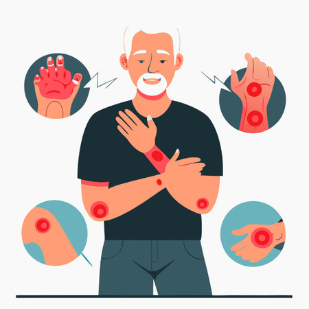 Comprehensive Illustration Depicting the Impact and Clinical Features of Arthritisのイラスト素材