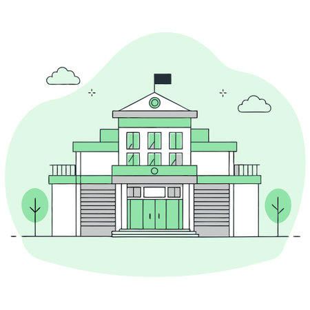 Architectural Concept Visualization: Modern Building with Innovative Designのイラスト素材