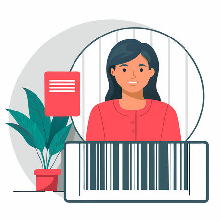 Visual Guide to the Concept of Barcodes: Enhanced Illustrationのイラスト素材
