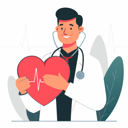 Cardiologist Supervising Patient's Heart Health and Cardiovascular Systemのイラスト素材