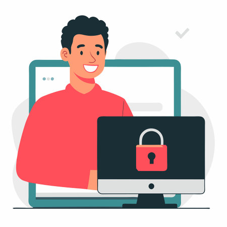 Secure Computer Access: A Conceptual Illustration of a Person Logging Inのイラスト素材