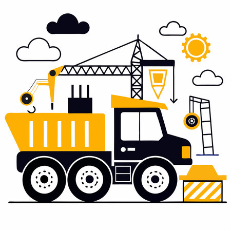 Futuristic Construction Truck Design Concept with Innovative Featuresのイラスト素材
