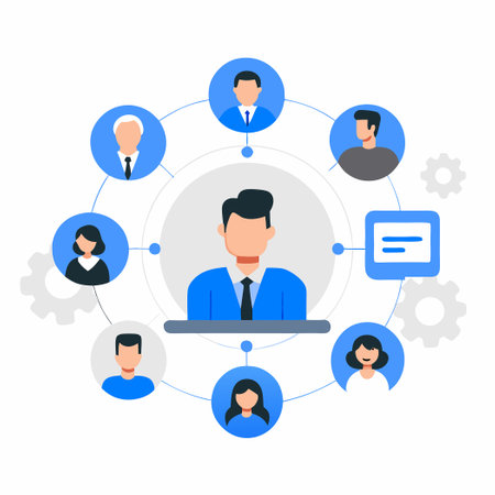 Visualizing Customer Relationships: A Concept Illustrationのイラスト素材