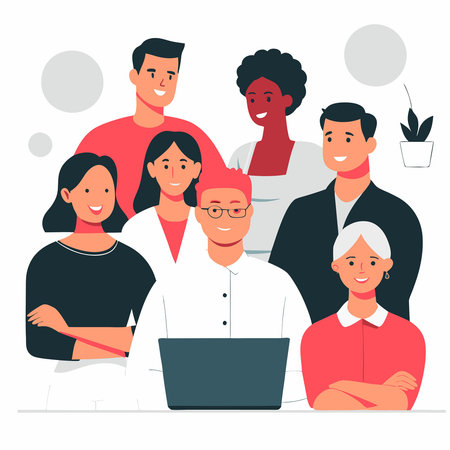Illustrated Concept of a Vibrant and Connected Community with Intertwined Human Figures