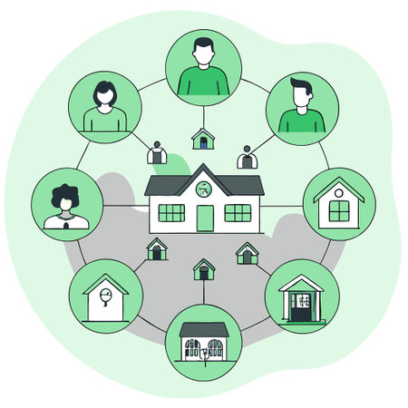 Illustrative Representation of a Thriving and Connected Communityのイラスト素材