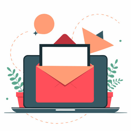 Illustrative Depiction of a Mailed Electronic Message in Concept Phaseのイラスト素材