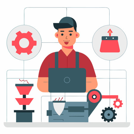 Manufacturing Process: An Illustrated Overview from Concept to Completionのイラスト素材