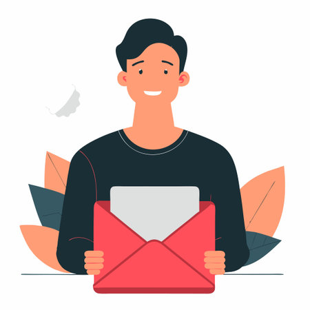 Creative Concept Illustration Depicting a Sent Email Notificationのイラスト素材
