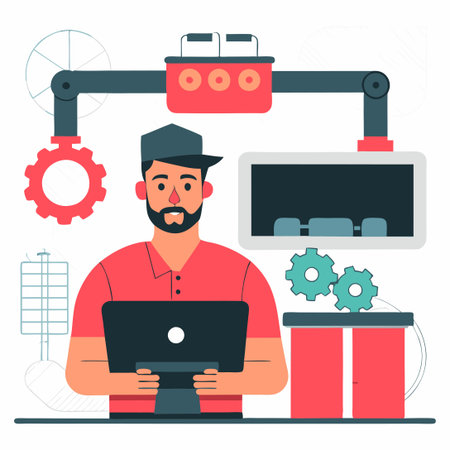 Visual Illustration of the Comprehensive Manufacturing Processのイラスト素材